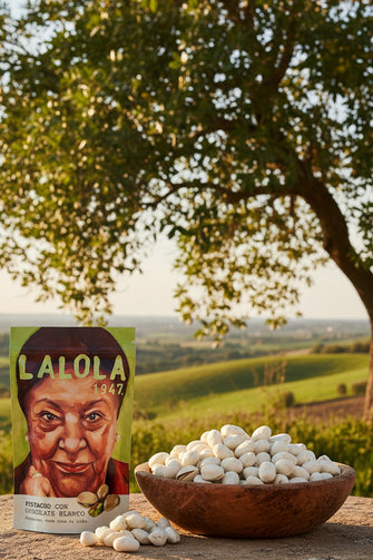 La Lola 1947 White Chocolate Covered Pistachios from Toledo in Spain